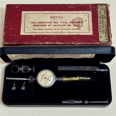 Starrett No. 771-G Last Word Dial Test Indicator w/ Attachments + Case/Box