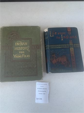 Book Lot of 2 Indian History For Young Folks By F. S. Drake 1885
