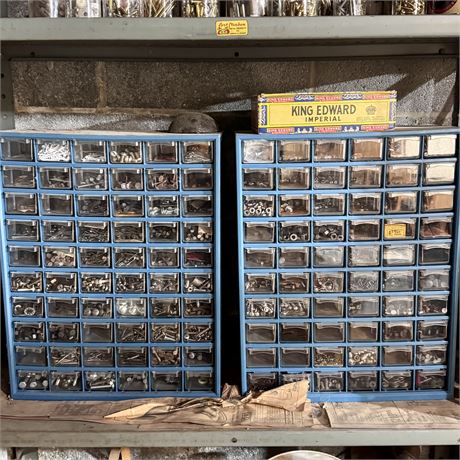 Parts Storage Cabinets Loaded with Nails, Screws and More