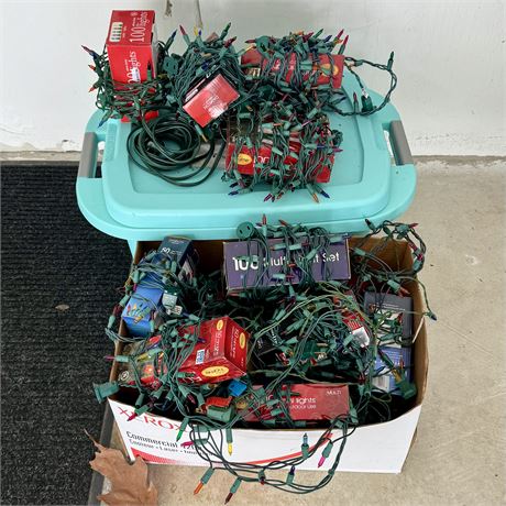 Large Lot of Organized Christmas Lights!!