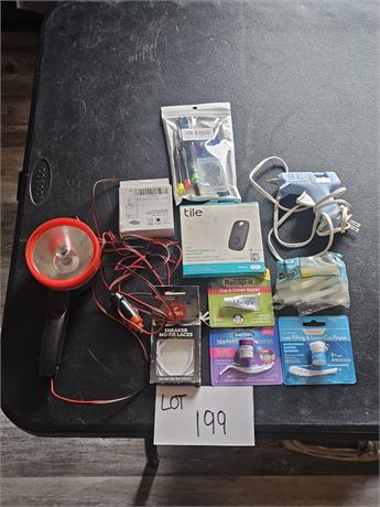 Misc- Tile, Car Lamp, Glue Gun, & More