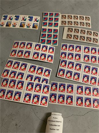 1994 29 Cent Self Adhesive Holiday Santa Claus Stamp Lot - 10 Sheets Total