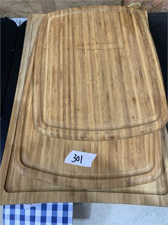 Bamboo Wood Cutting Boards - Set Of 3