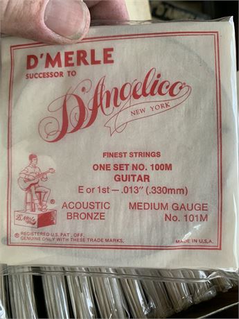 D Merle D Angelico No. 100M Acoustic Bronze Guitar Strings Lot