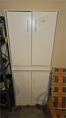 Pressed Board White Storage Cabinet