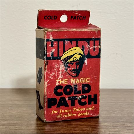 Rare Patch Rubber Co. Akron, OH HINDU Cold Patch Advertising Box