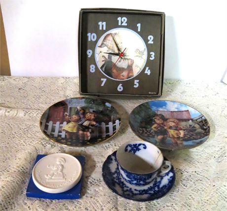 Hummel Clock, Plates, Decor, Antique Cup/Saucer