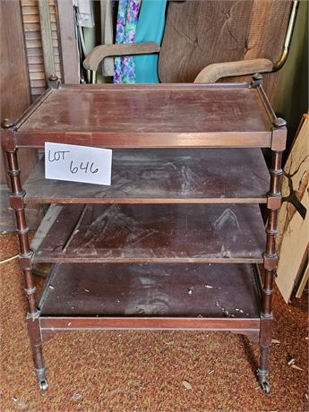 Wood Shelf Cart on Wheels