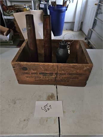 Western Cartridge Comp. Ammo Box & MK3 Mortar Shells