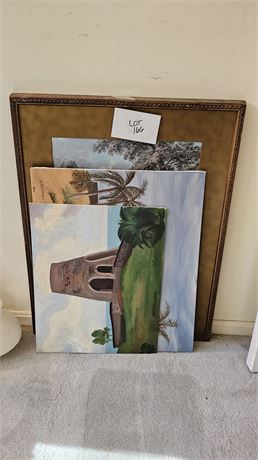 Student Art & Print Art Oil On Board Desert Theme & Anesi "South Of Home" Art Pr