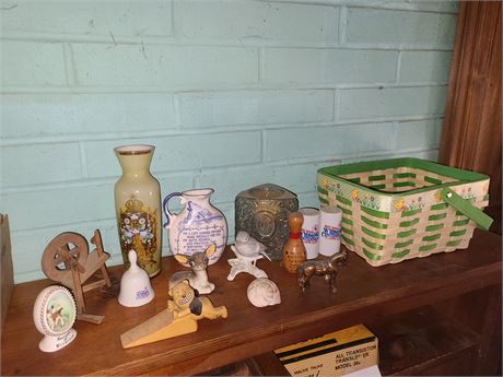 Mixed Home Decor Lot:Horse Figurine/Candle/S&P Set/Birds Figs & More