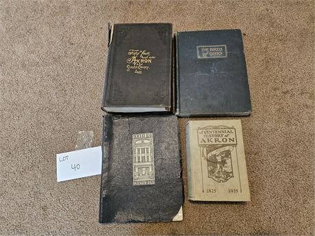 Vintage Akron History Books / Year Book & More