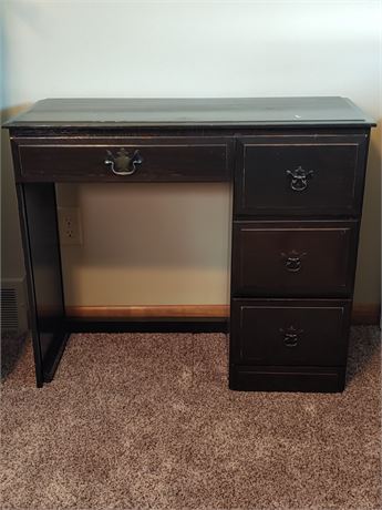 Small Painted Wooden 4-Drawer Writing Desk