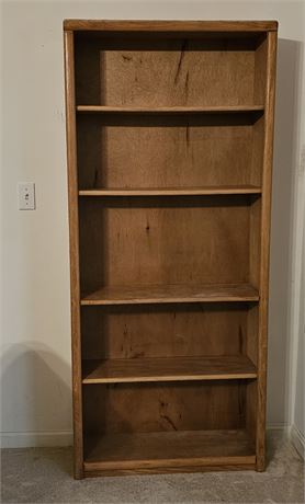 5-Tier Oak Colored Bookshelf
