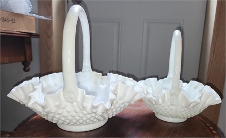 Fenton Milk Glass Baskets