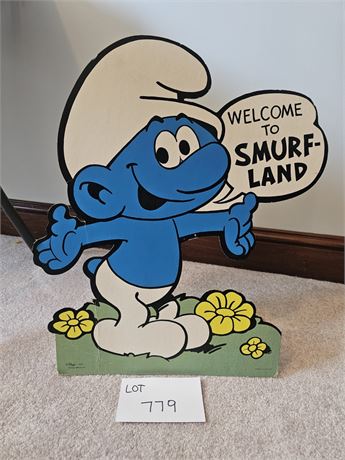1979 Peyo Large Cardboard Advertising Sign