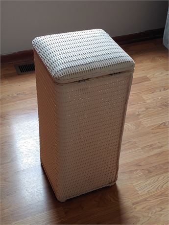 Small Rectangular White Wicker Hamper