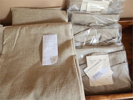 *NEW* 2 Grommet Panels w/4 Valance   Tan colored Curtains from Country Curtains