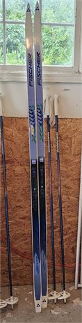 Fischer-XC Fibre Double Crown-Cross Country Skis w/Poles 2of 2