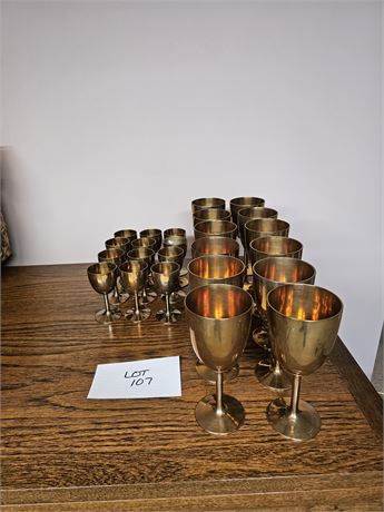 Thai Bronze Small & Large Drinking Goblets