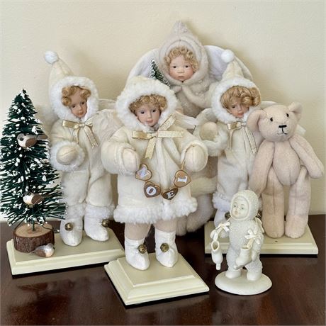 Decorative Snow Babies Style Soft Bodied Holiday Figures
