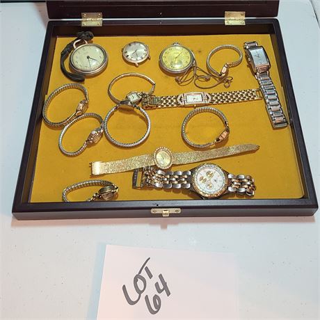 Mixed Lot of Men & Women's Watches and Pocket Watches - Elgin/Big Ben/Gruen