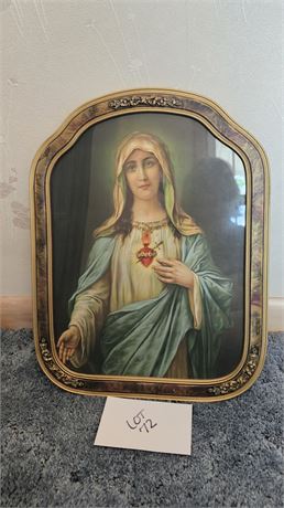 Sacred Heart Of Mary 1930's Era Print