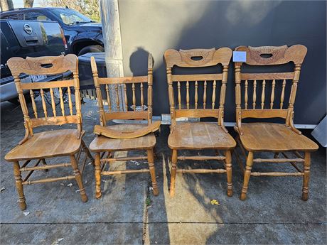 (4) Wood Dining Chairs