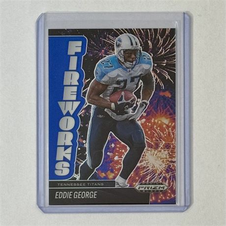 Eddie George 2025 Panini Prizm Black - Fireworks Blue Football Card 171/199