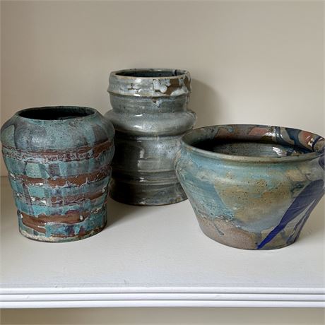 Decorative Thrown Pottery - Lot of 3