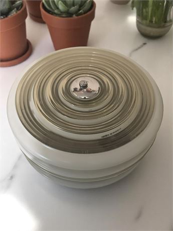 Vintage Glass Bullseye Drum Ceiling Light Cover Replacement Ceiling Shade
