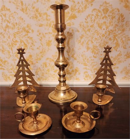 Brass Candle Stick Holders Lot