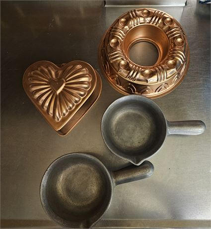 Vintage Pewter & Brass Kitcheware Items