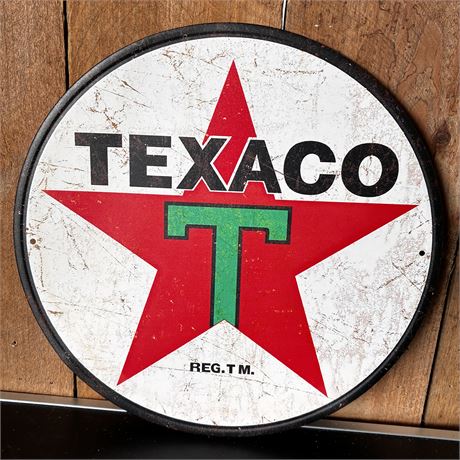 Old Style Texaco Oil Metal Advertising Sign