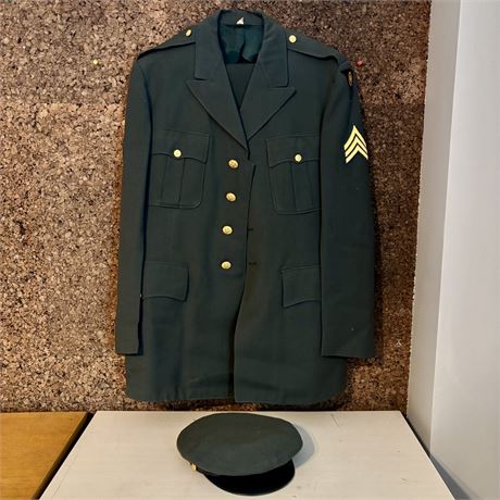 Vintage 1950's Military Dress Uniform - Jacket, Slacks, Hat