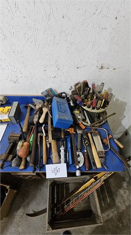 Mixed Tool Lot: Hammers, Mallets, Screw Drivers, Vise & Much More