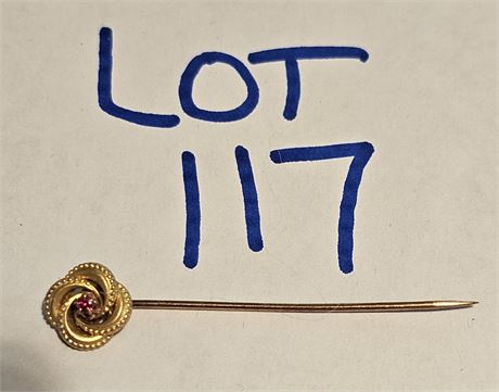 10K Gold Ruby Stick Pin	0.6 dwt