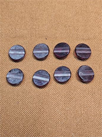 Rare Antique Ruby Glass Buttons - Set of 8