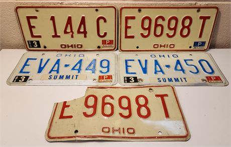 5 Ohio License Plates