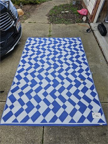 Outdoor Blue & White Rug