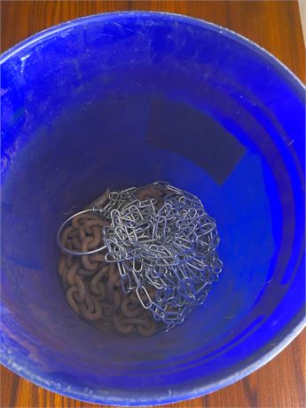 Plastic Bucket Full of Chain