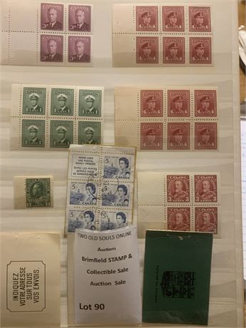 1940s Canadian King George VI, Queen Elizabeth Monarch Themed Postage Stamps
