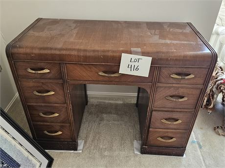 Vintage Wood Waterfall Desk