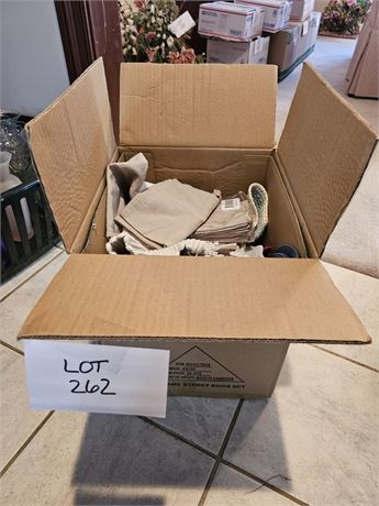 Box Full of Mixed Cloth Placemats – Sizes, Colors, Styles, and Makers Vary