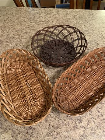 Wicker Bread Basket Storage Lot