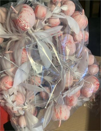 Artificial Pink & White Apple Fruit Flower Pick Bundles - Total of 6 Boxes