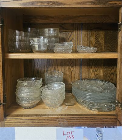 Clear Glass Dinner Plates, Bowls & More