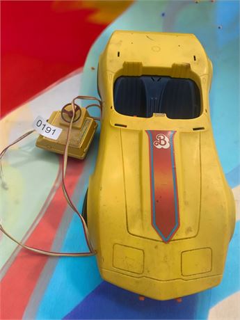 Mattel Barbie Remote Control Red and Yellow Super Vette Sports Car From 1979