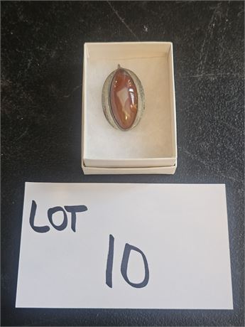 Sterling Pendant With Carnelian Center Stone 0.47 OZT With Stone