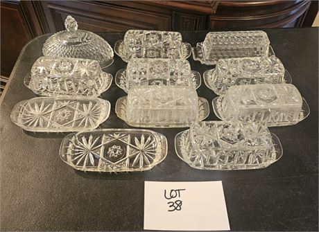 Mixed Glass Butter Dishes- Size & Style Vary